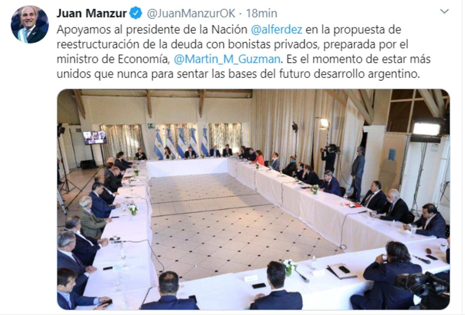 Reestructuración de la deuda: es momento de estar más unidos que nunca, dijo Manzur