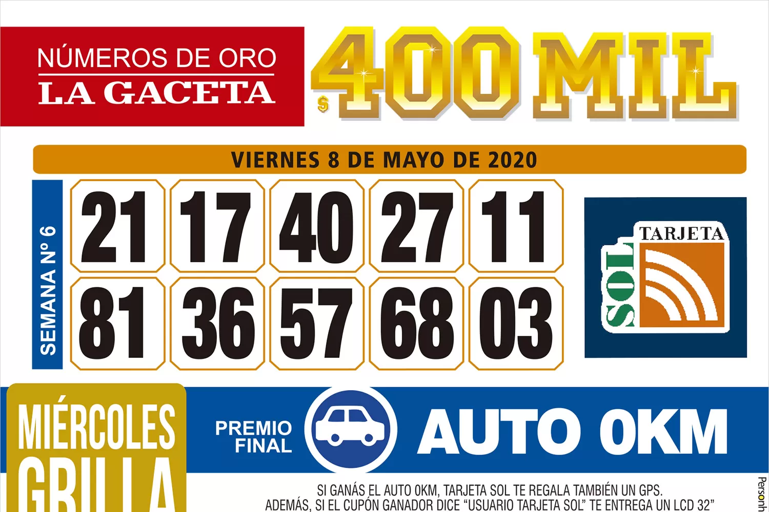 Los Números de Oro de LA GACETA