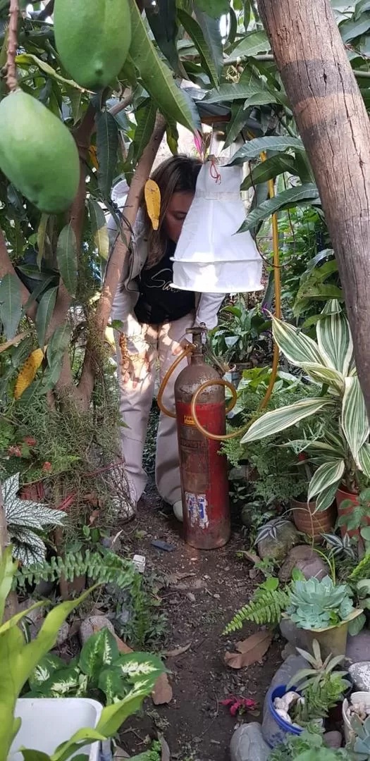 MEDICIONES. Un miembro del equipo en plena tarea en Tafí Viejo. 