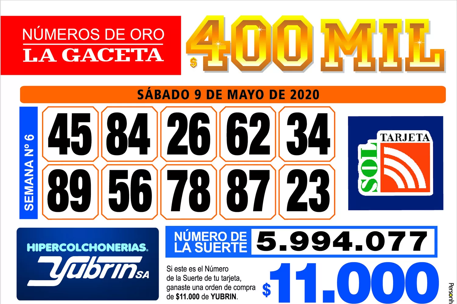 Los Números de Oro de LA GACETA