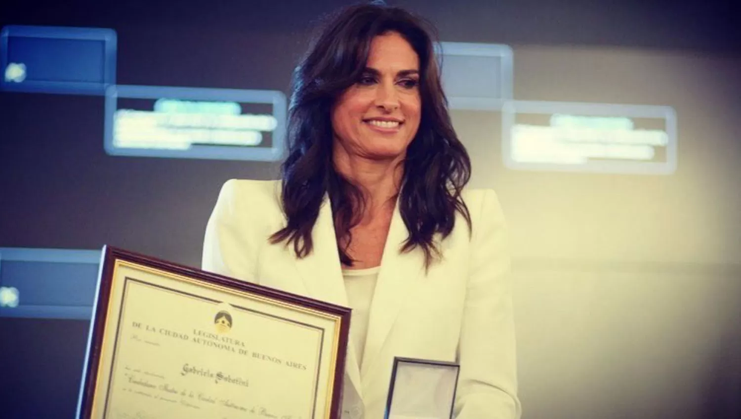 Gabriela Sabatini, en un homenaje que le hizo la Legislatura porteña en marzo.