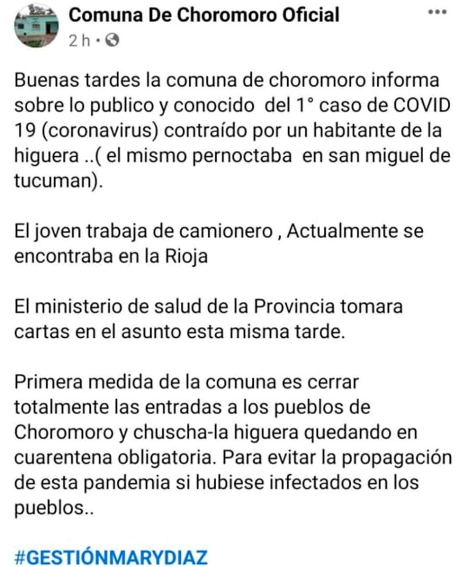 Un pueblo atemorizado: en Choromoro aflige que haya contagios de covid-19 y cierran los accesos