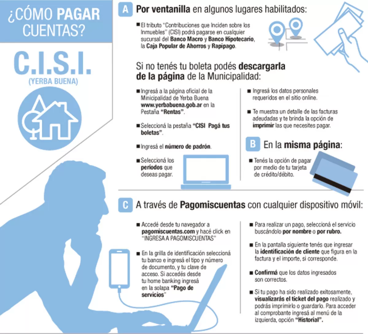 Cambio de hábitos: cómo pagar el CISI de Yerba Buena sin salir de casa