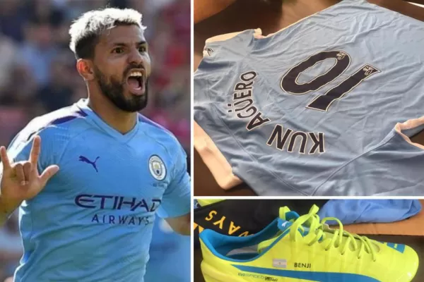 “Kun” Aguero se sumó al partido de los hinchas de San Martín