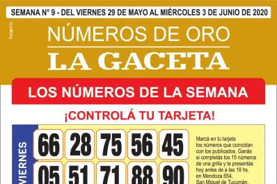 ¡Mucha suerte! Esta es la grilla completa de los Números de Oro