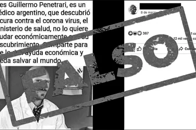 Es falso que un médico de la Argentina encontró una cura contra la COVID-19
