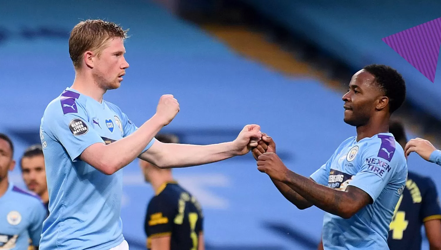 De Bruyne y Sterling, la f+ormula del gol del City. (FOTO TOMADA DE TWITTER @ManCityES)