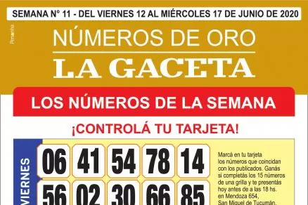 ¡Mucha suerte! Esta es la grilla completa de los Números de Oro