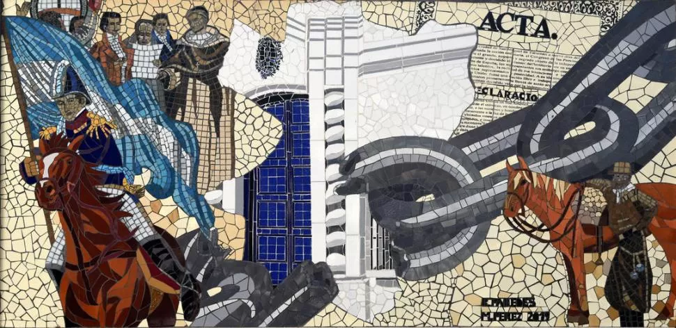  MOSAICO. Detalle de la obra en Congreso y Crisóstomo Álvarez.