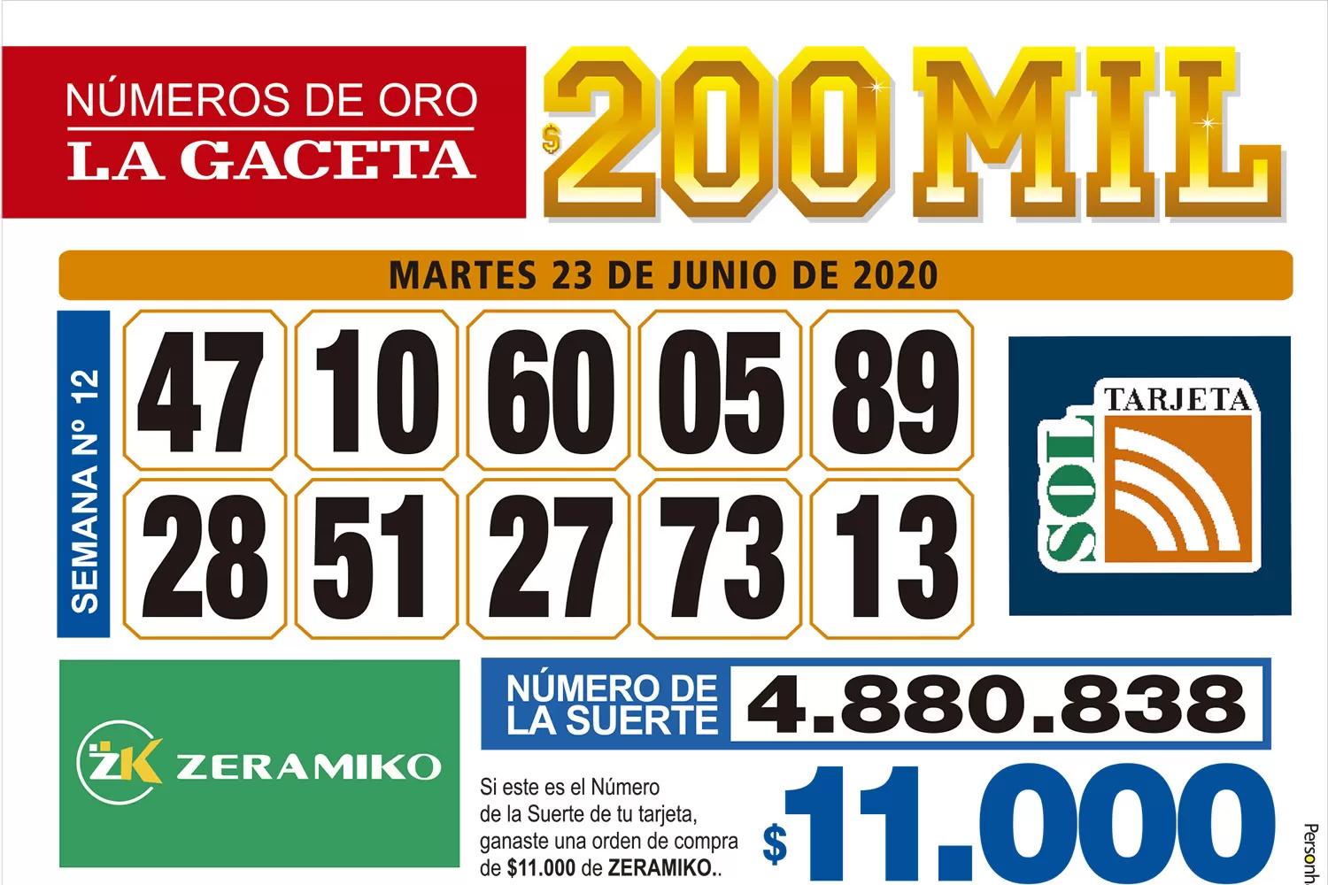 Los Números de Oro de LA GACETA