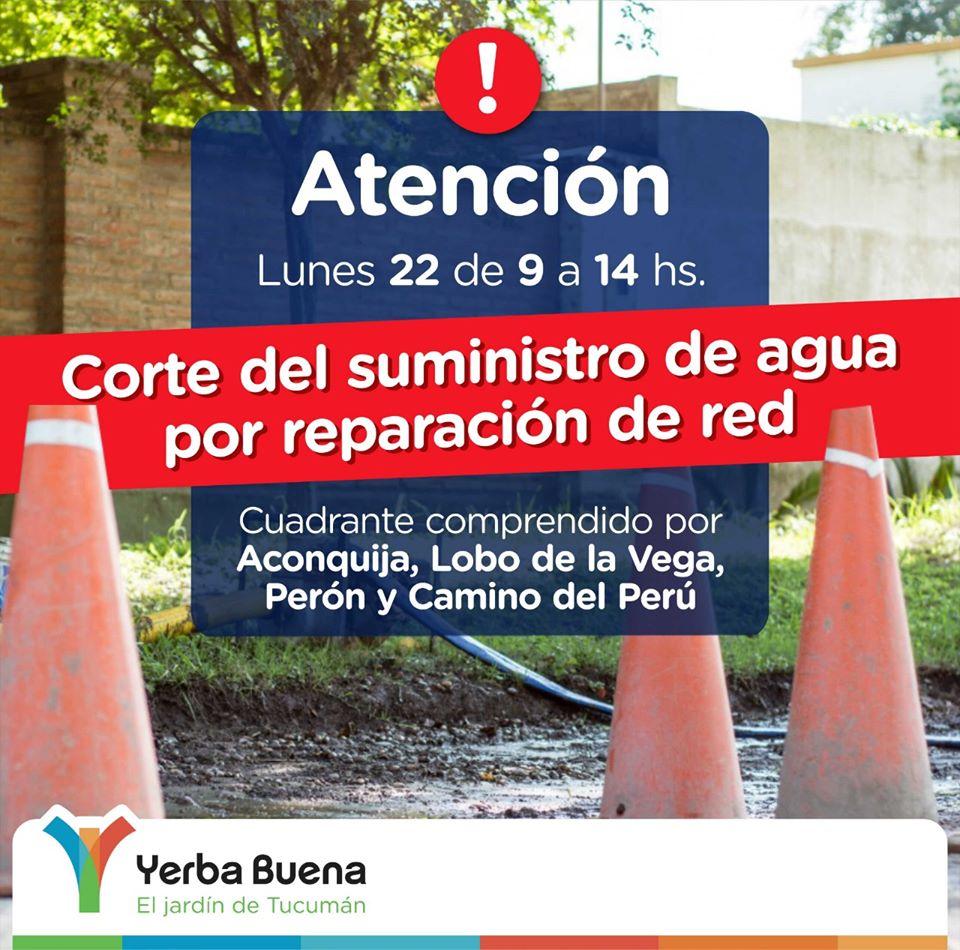 Varias zonas de Yerba Buena podrían quedarse sin agua por la reparación de una red