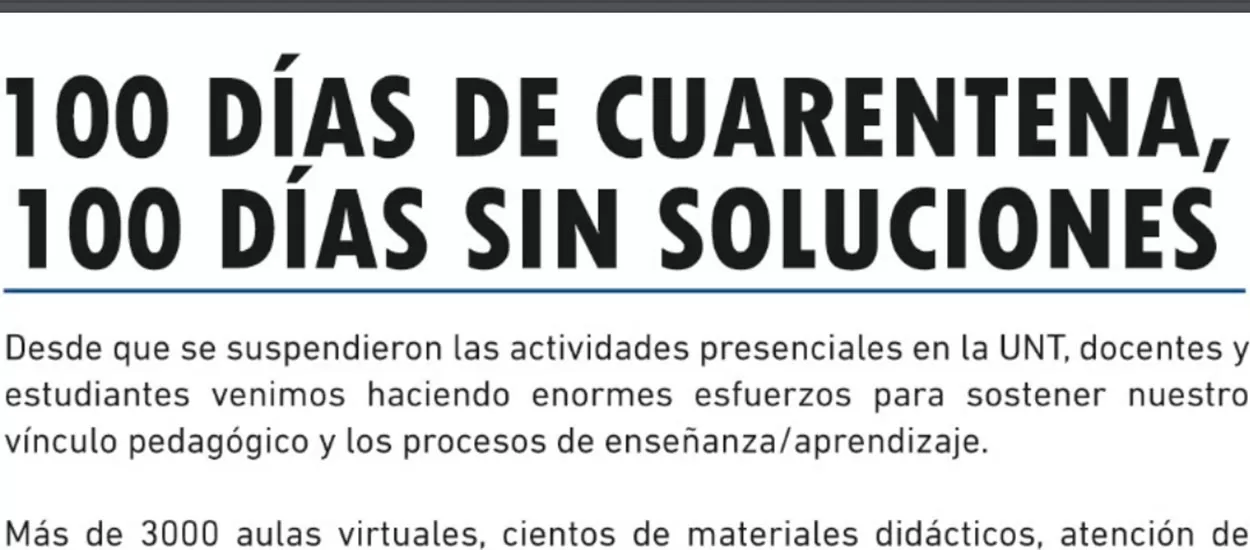 Solicitada: 100 días de cuarentena, 100 días sin soluciones