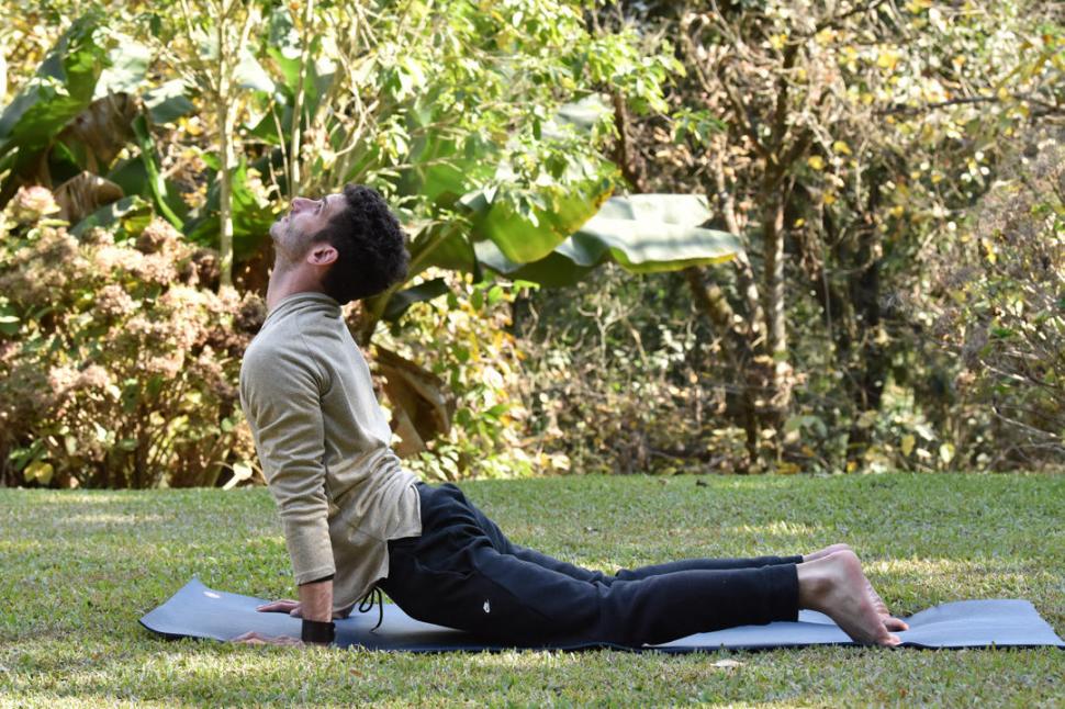URDHVA MUKHA SVANASANA. También conocida como “perro hacia arriba”, esta asana (postura) permite estirar en un mismo movimiento toda la cadena muscular posterior.