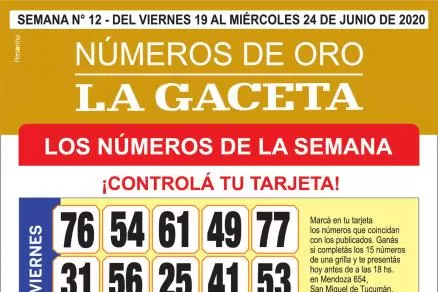 ¡Mucha suerte! Esta es la grilla completa de los Números de Oro