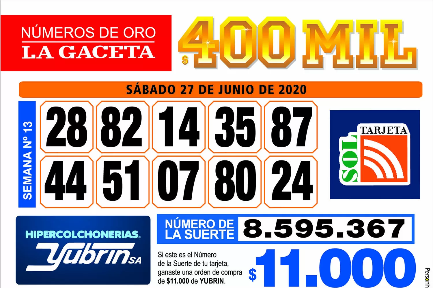 Los Números de Oro de LA GACETA