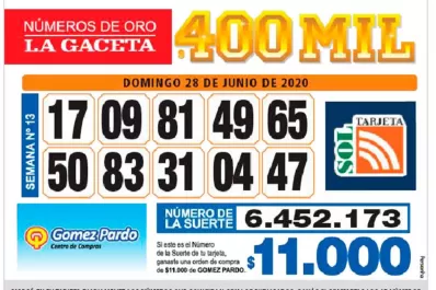 Los Números de Oro de LA GACETA