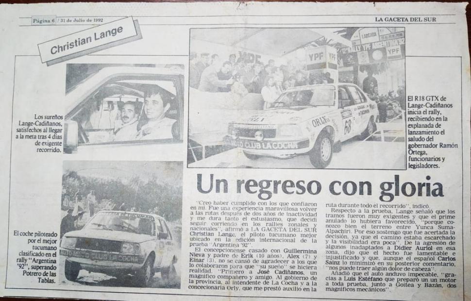 LA CRÓNICA. En las páginas de LA GACETA se pudo leer en aquellos días una amplia cobertura de la competencia.