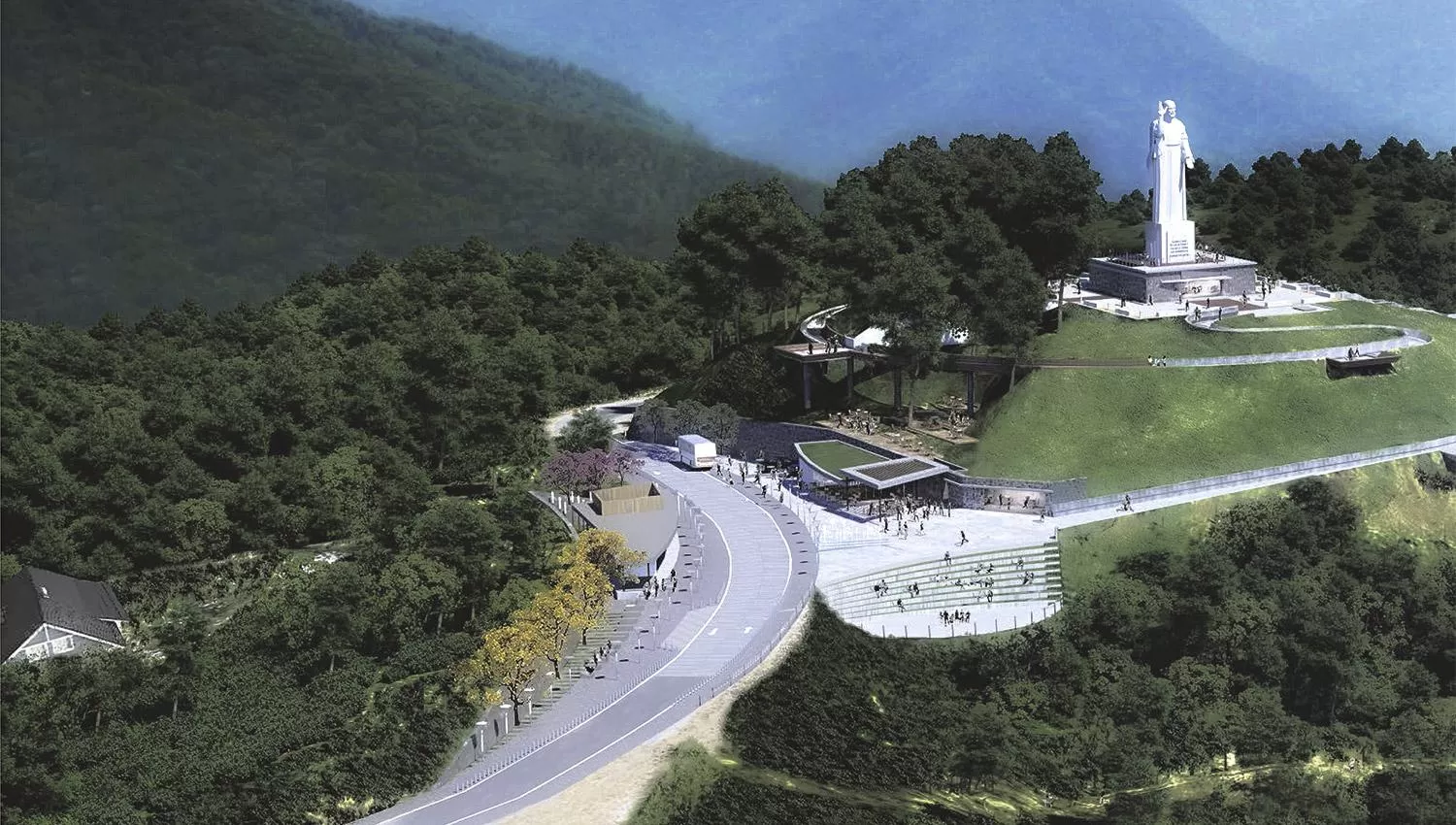 PROYECTO. Las obras apuntarán a la zona del Criston Bendicente, cincelado por Juan Carlos Iramain y entronizado en 1942