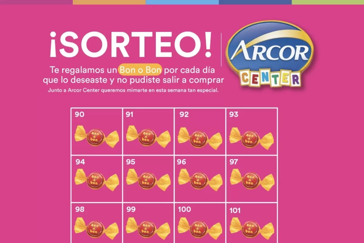 Sorteo Club LA GACETA y Arcor Center: un Bon o Bon por cada día de cuarentena