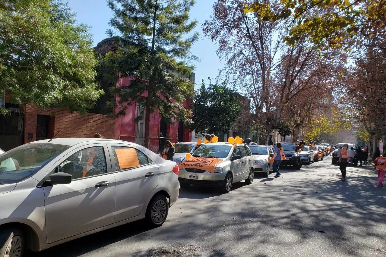 EN LA CALLE. Caravana de protesta del Sitas.