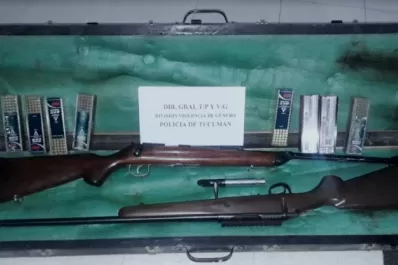 Fueron por un caso de violencia de género y se encontraron con armas y municiones