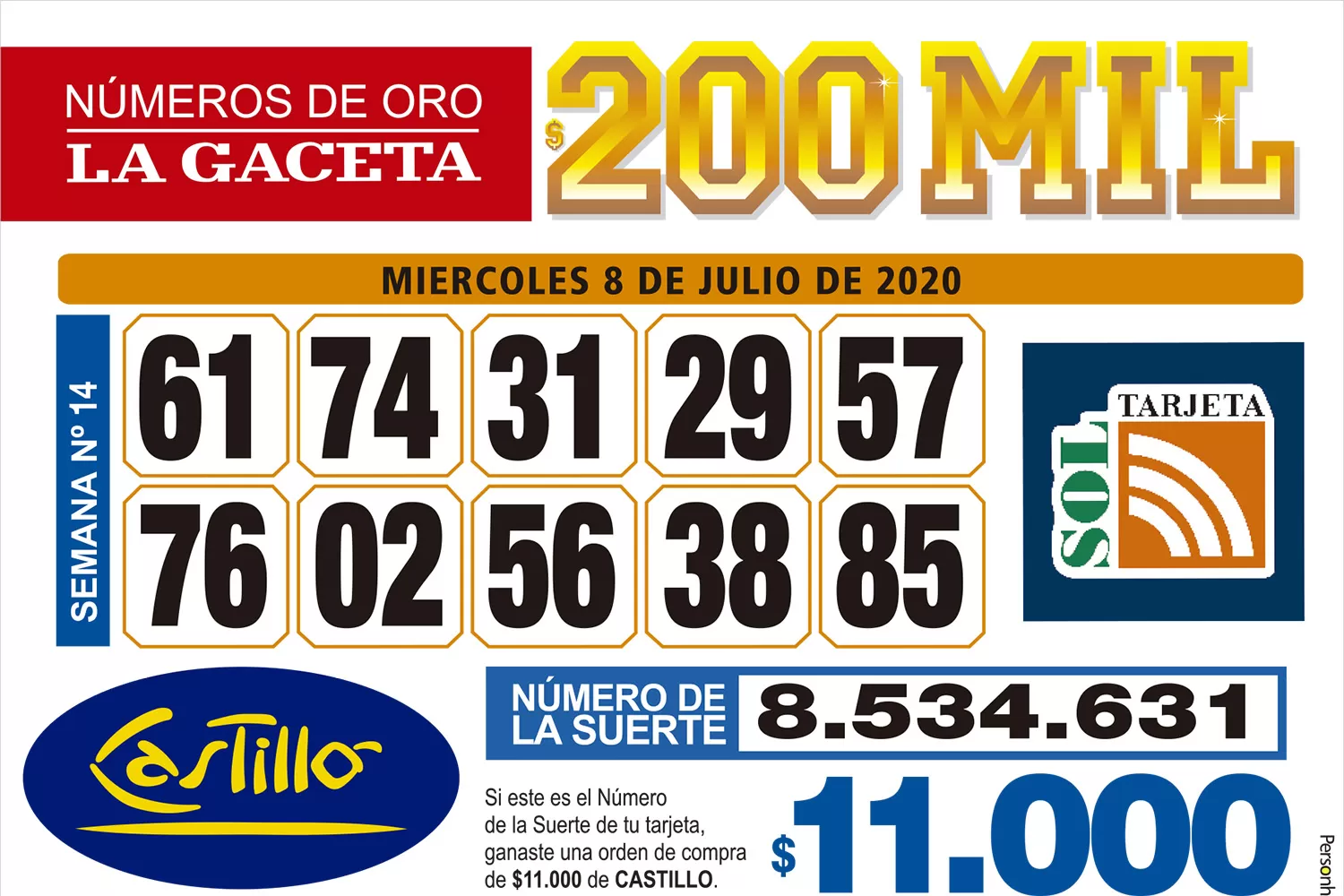 Los Números de Oro de LA GACETA