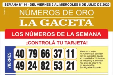 ¡Mucha suerte! Esta es la grilla completa de los Números de Oro