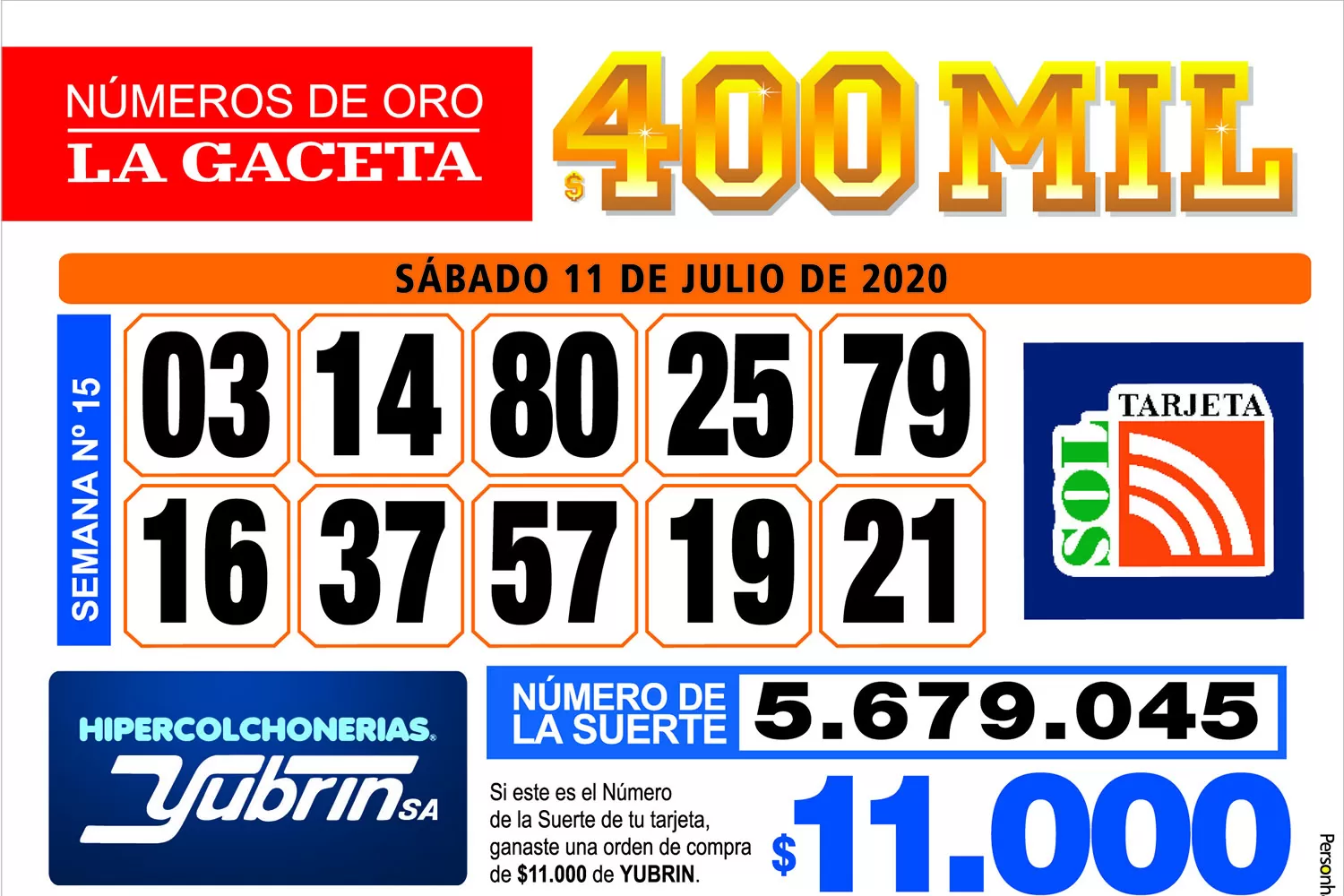 Los Números de Oro de LA GACETA