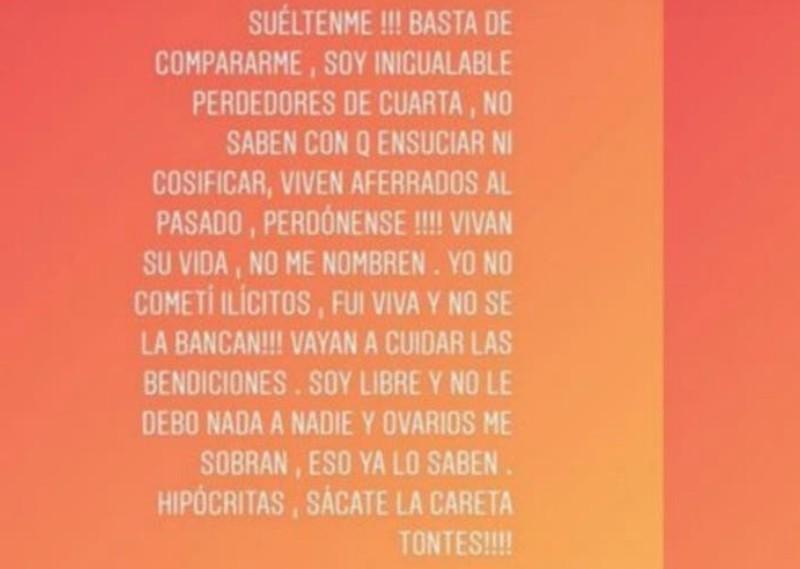 Soy inigualable, perdedores de cuarta, el descargo de Marianela Mirra en las redes