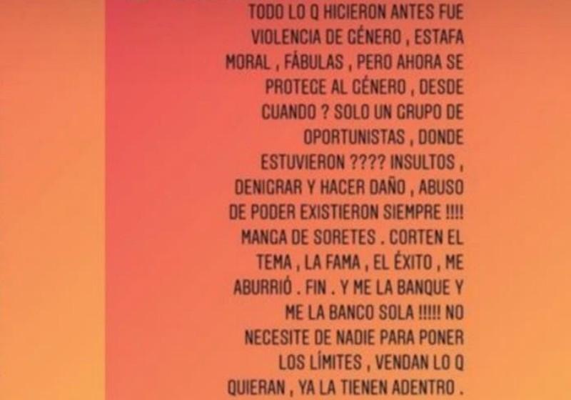 Soy inigualable, perdedores de cuarta, el descargo de Marianela Mirra en las redes