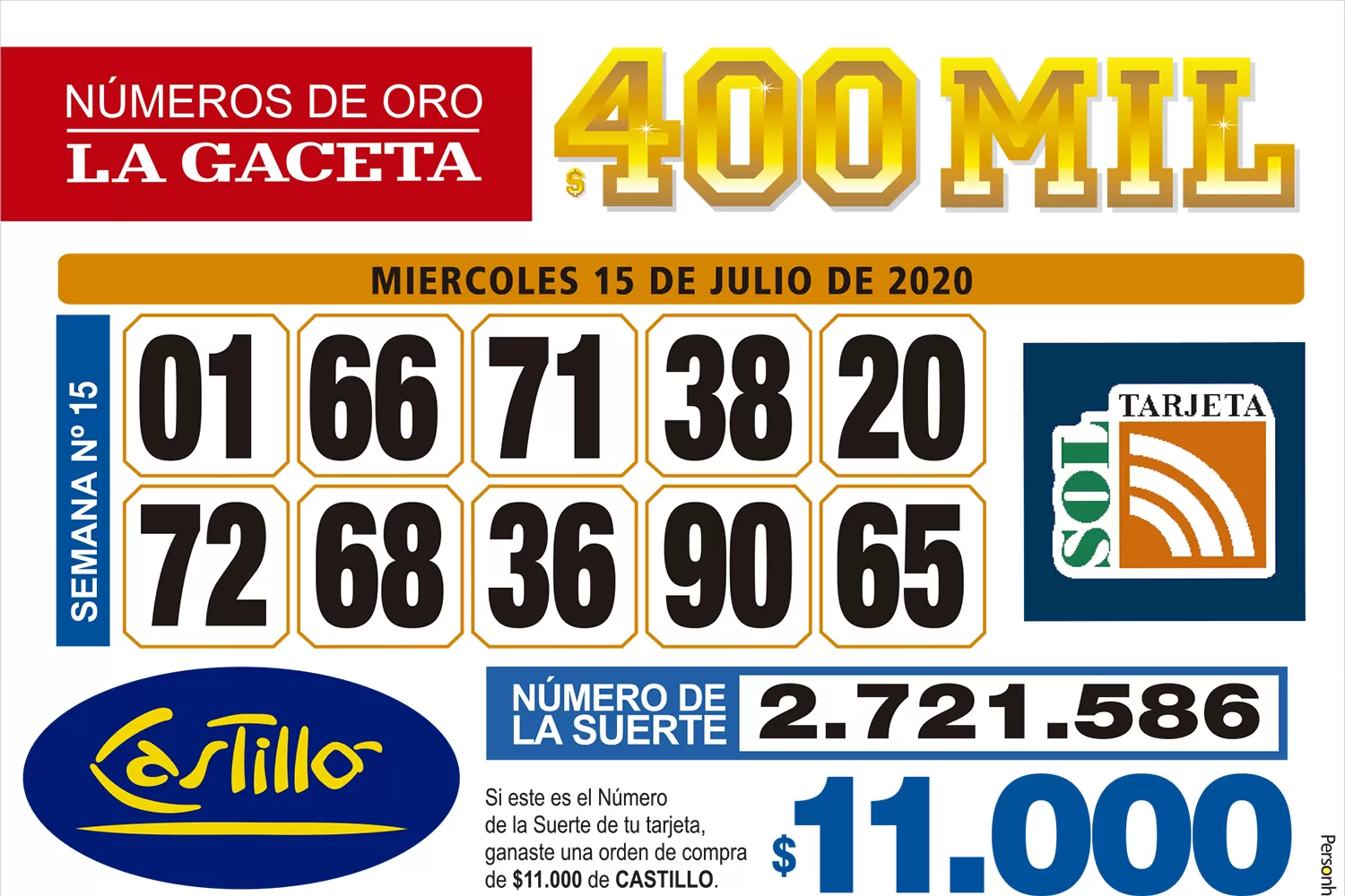 Los Números de Oro de LA GACETA