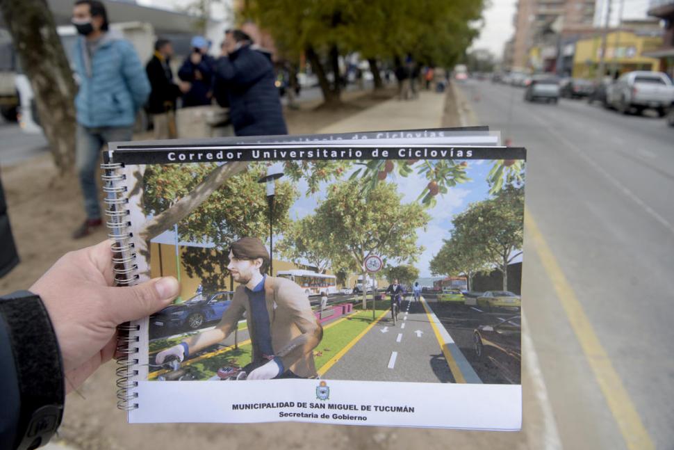 PROYECTO EN MARCHA. Así quedará la platabanda de la avenida Kirchner, entre calles Frías Silva y Miguel Lillo.