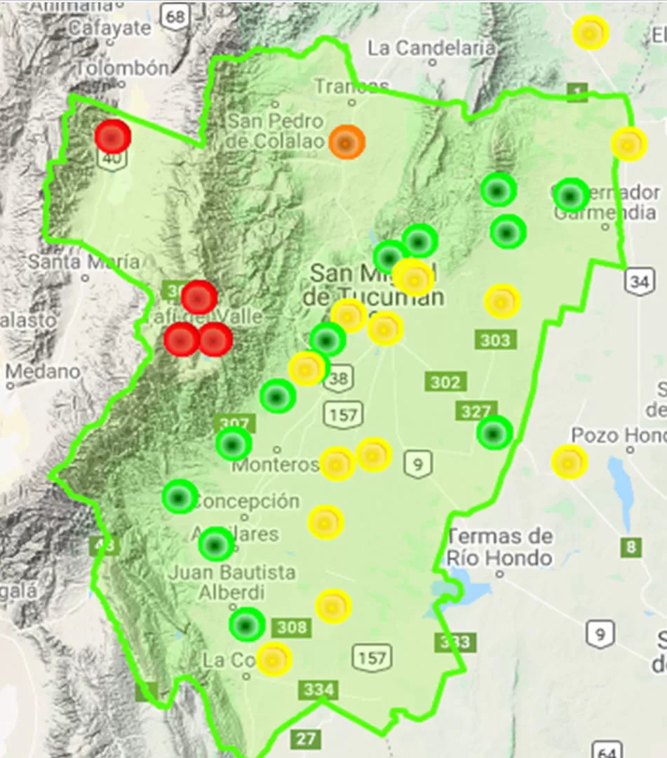 EN DETALLE. El gráfico muestra los distintos grados de las heladas, por zonas. 