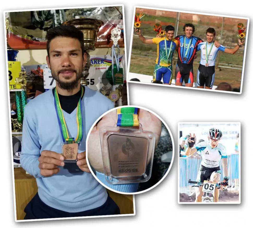 PREMIOS Y RECUERDOS. Gasco con la medalla de bronce en casa de sus padres. El podio y la llegada en Río.  