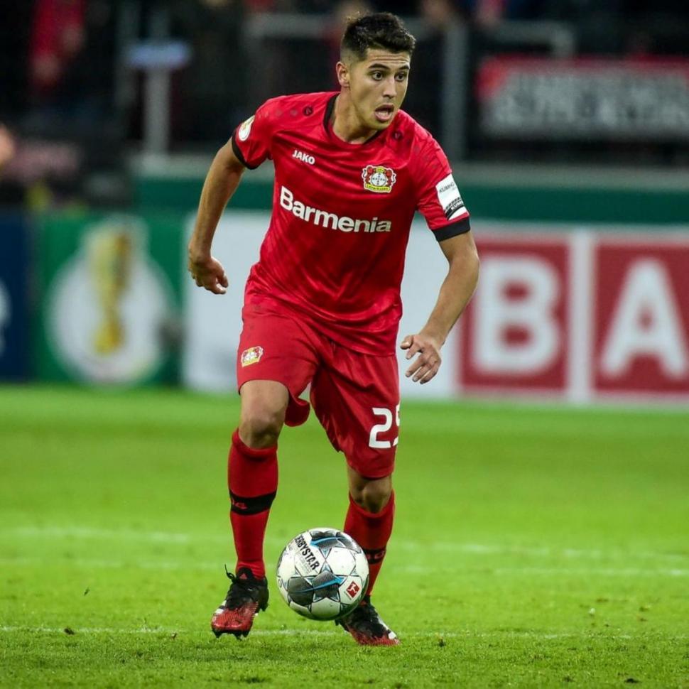 EN ALEMANIA. Exequiel Palacios intenta ganarse un lugar en Bayer Leverkusen. REUTERS (ARCHIVO)