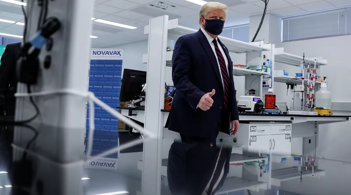 EL LUNES. Trump desplegó actividades en Carolina del Norte para promover el desarrollo de una vacuna. reuters
