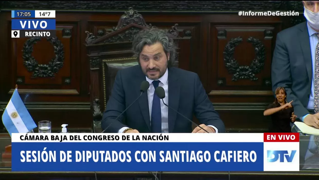 INFORME. Cafiero defendió las medidas paliativas implementadas por la Nación para menguar los efectos económicos de la cuarentena.