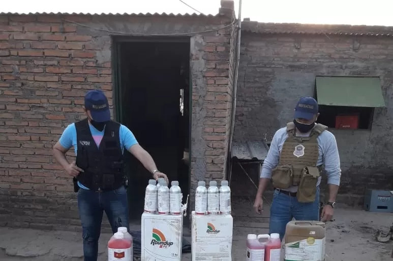 Secuestro de maíz y agroquímicos robados.
