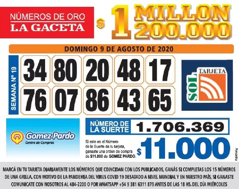 Los Números de Oro de LA GACETA