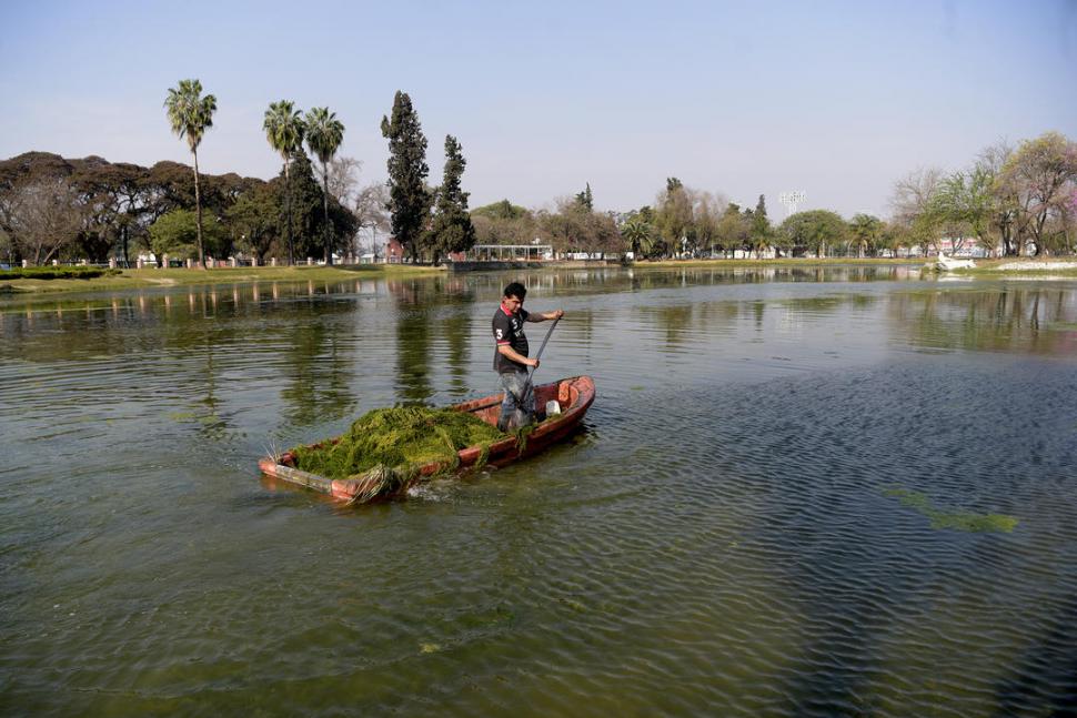 LIMPIEZA. Según la Municipalidad, la limpieza del lago es constante.  