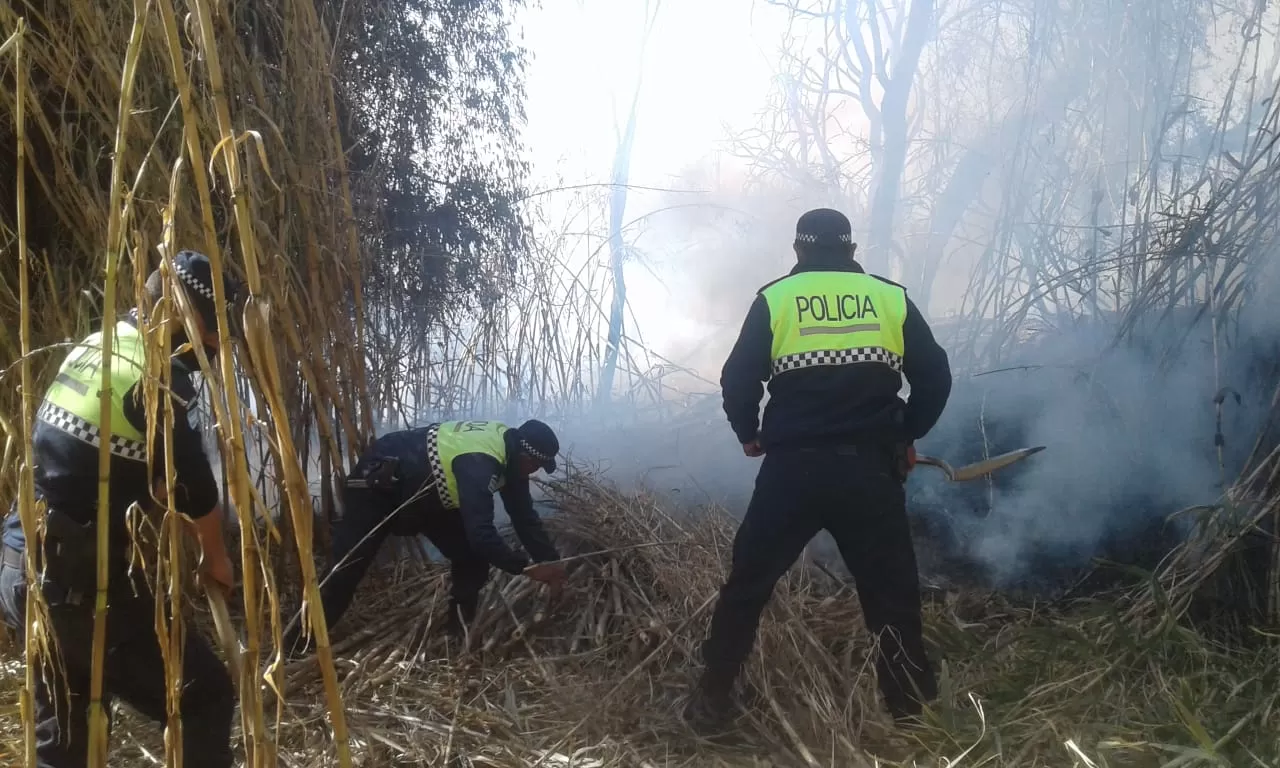 Evitaron que el fuego llegue a viviendas en Amaicha del Valle