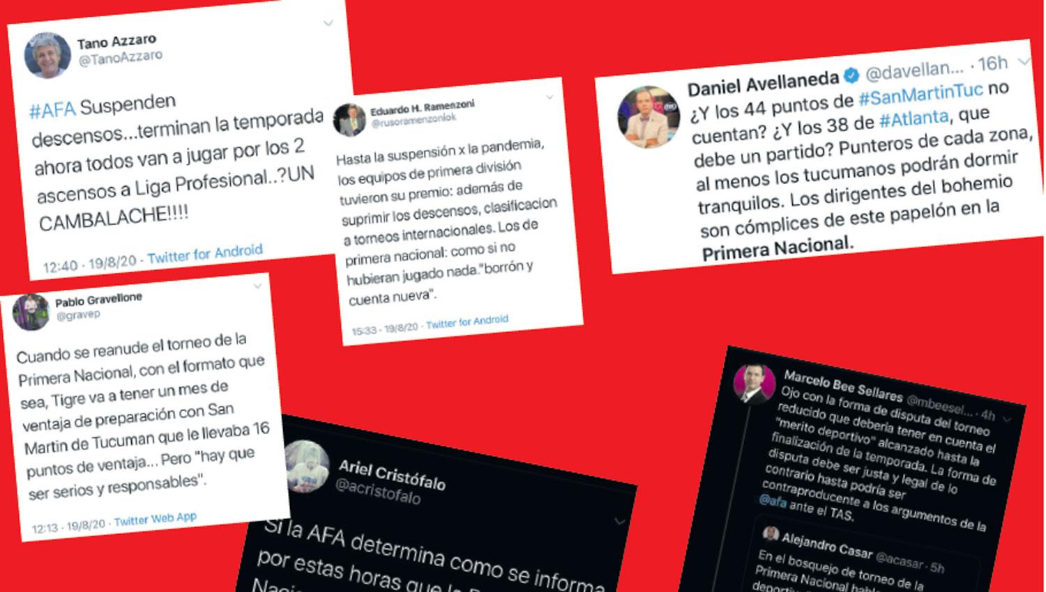 CONTUNDENTES. Periodistas de diferentes medios salieron al cruce del bosquejo que manejan en AFA. 