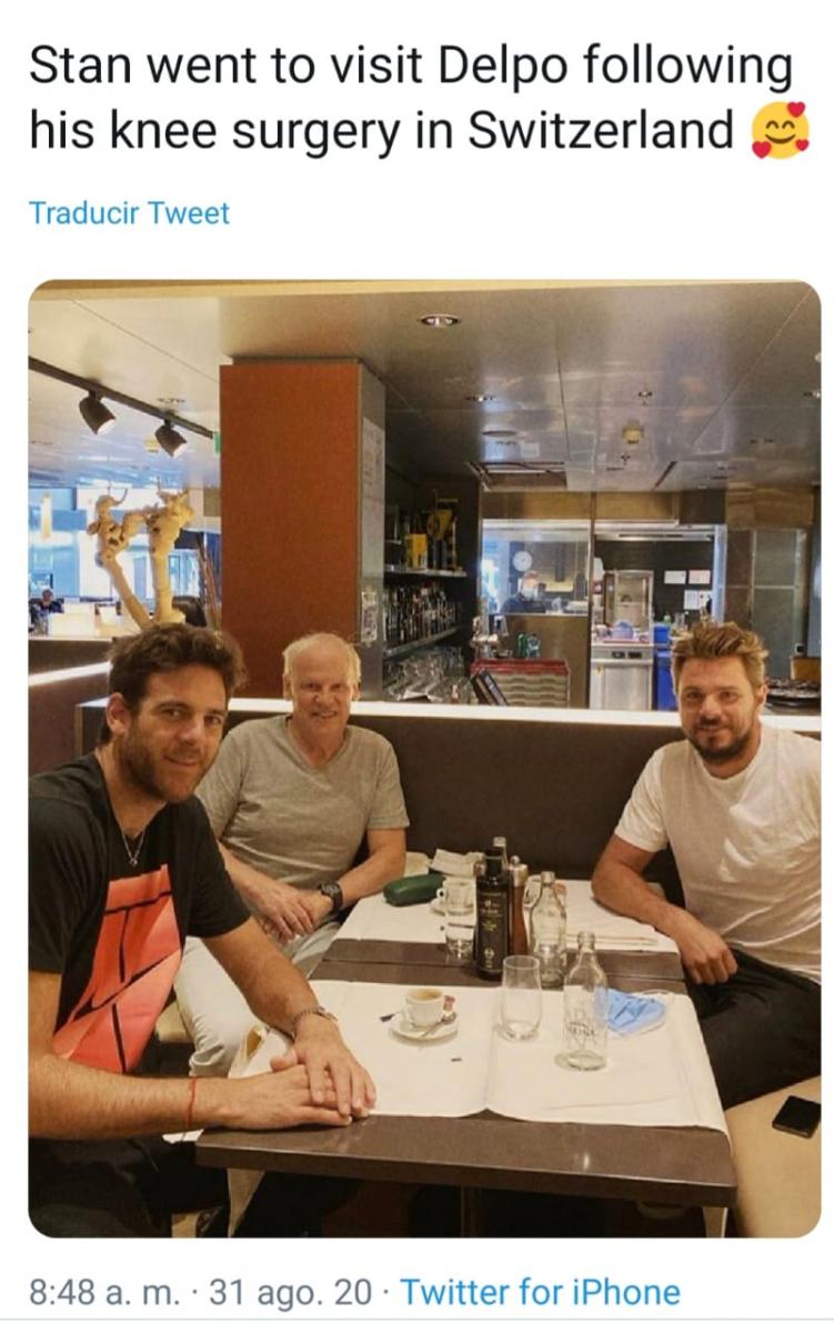 Juan Martín Del Potro recibió la visita de Wawrinka en Suiza