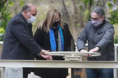 Manzur y Basterra inauguraron las obras del dique San Ignacio