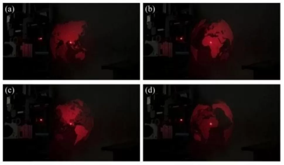 EL TRABAJO REALIZADO EN JAPÓN.  Estas imágenes son capturas del holograma reconstruido. 