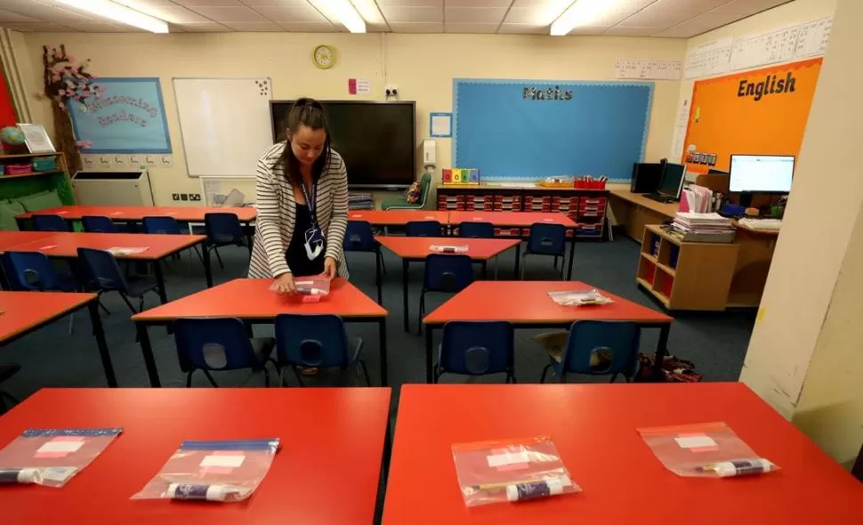 TODO LISTO. El salón de la primaria de Newker, en Chester-le-Street, Gran Bretaña, ya espera a los alumnos. Reuters