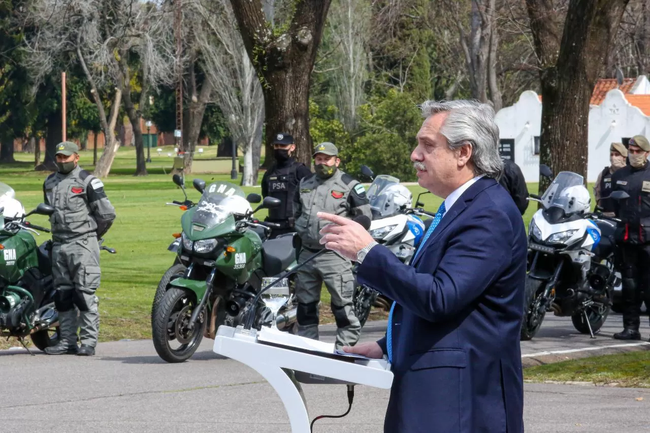 FERNÁNDEZ. El Presidente, en el acto de hoy. Foto: prensa Casa Rosada