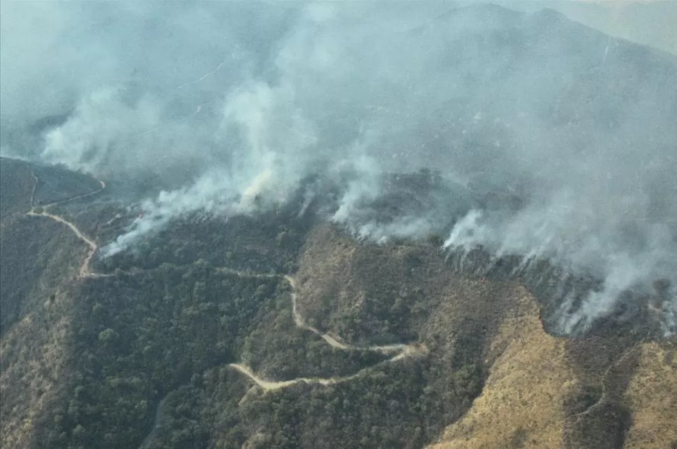 INCREMENTO. Durante agosto, en Córdoba se registró el triple de incendios que en el mismo mes del año pasado. 