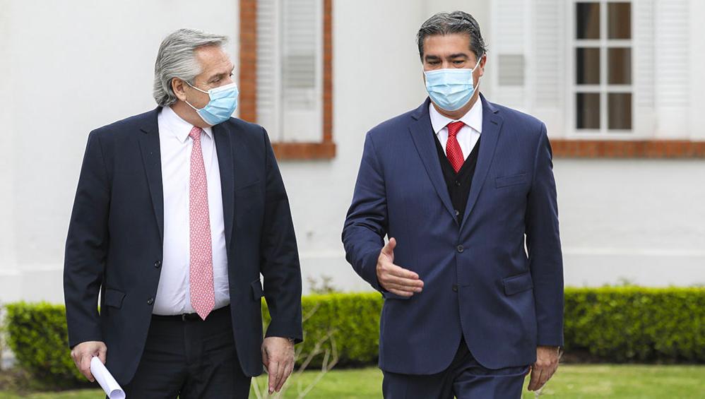 El presidente, Alberto Fernández, y el gobernador del Chaco, Jorge Capitanich.