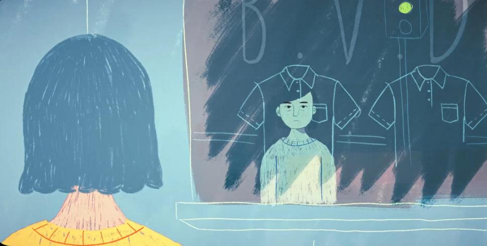 CARA DE ÁNGEL. Animación peruana dirigida por Miguel García Cabrera. Es la más breve del Cortala: sólo dura un minuto. La voz en off es de Oswaldo Reynoso, autor del cuento en el que se inspira el filme.